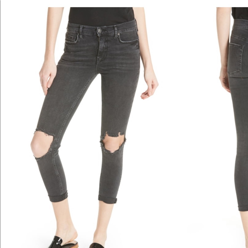 Free people high waist skinny ripped jeans sz 25
